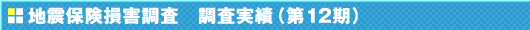 地震保険損害調査　調査実績（第12期）