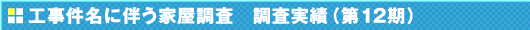 工事件名に伴う家屋調査 調査実績(第12期)